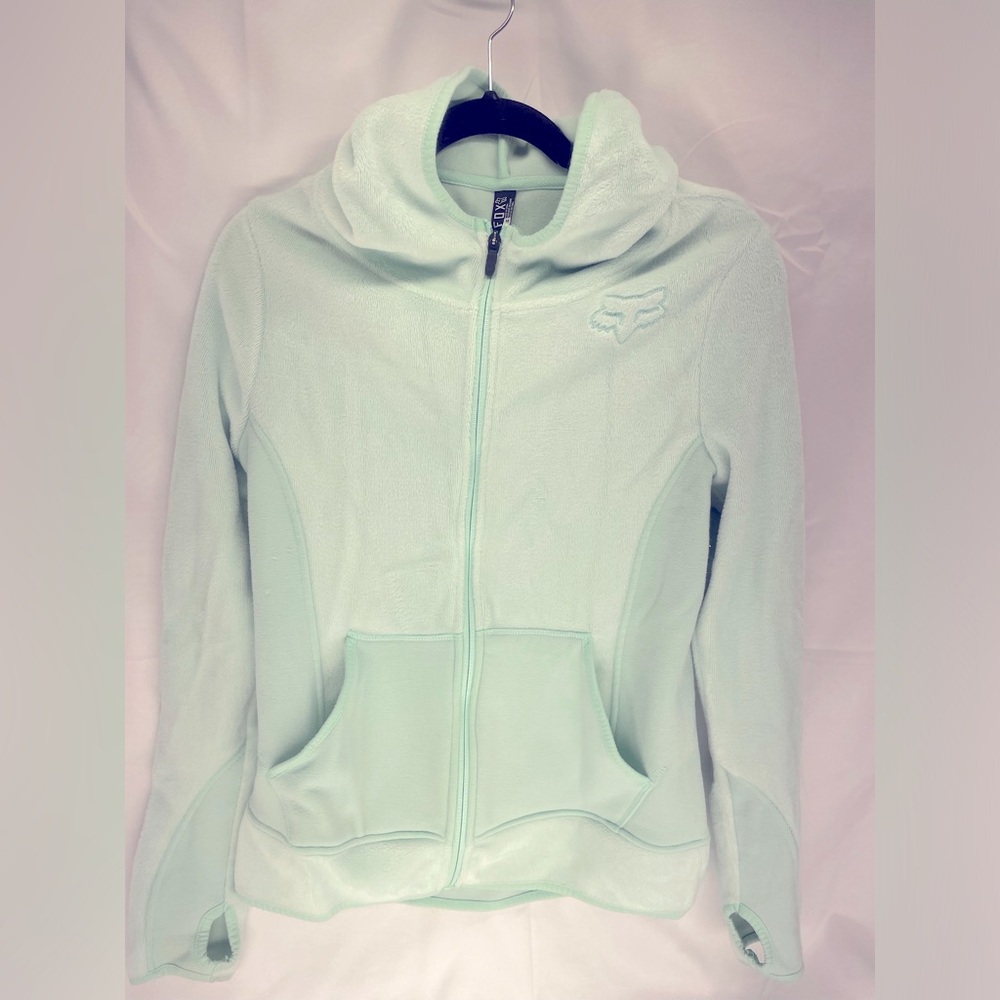Fox * Hooded Zip-up Sweatshirt Mint Green Women’s Size Medium